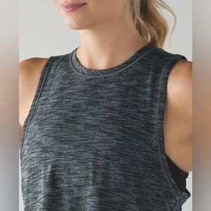 lululemon Fast As Light Muscle Tank
Heathered Black and Heathered Red